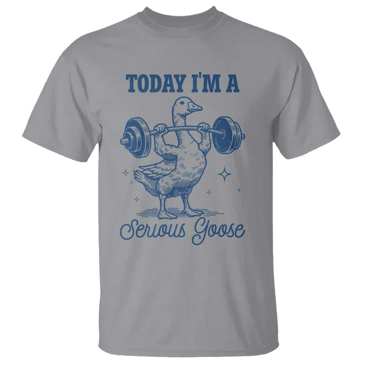 Funny Workout Silly Goose T Shirt Today I'm A Serious Goose Lifting Weights Gym