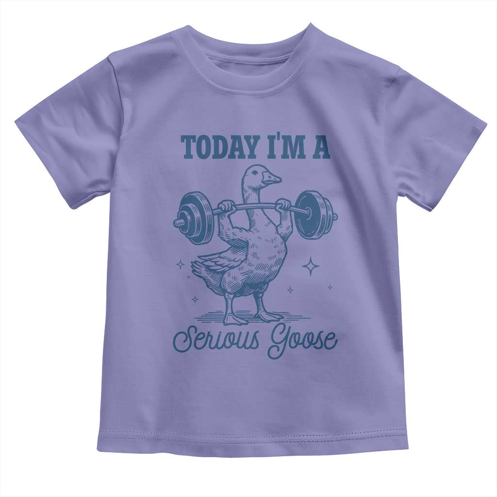 Funny Workout Silly Goose Toddler T Shirt Today I'm A Serious Goose Lifting Weights Gym