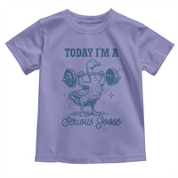 Funny Workout Silly Goose Toddler T Shirt Today I'm A Serious Goose Lifting Weights Gym
