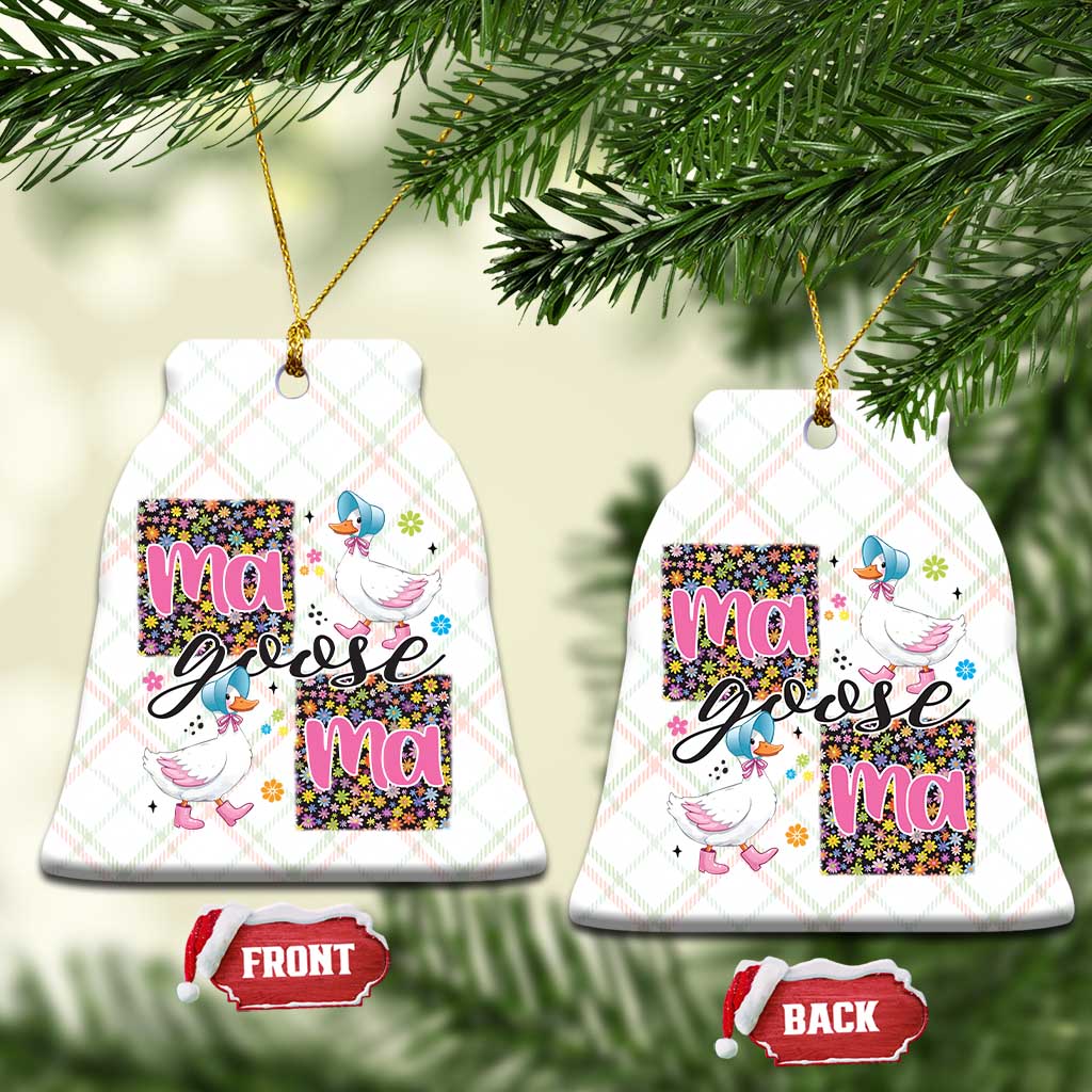 Floral Mama Goose Ceramic Ornament Coquette Vintage Aesthetic Geese Mom Mothers Day - Wonder Print Shop