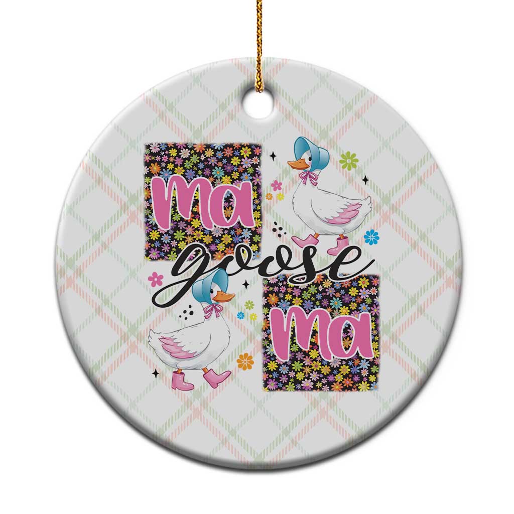 Floral Mama Goose Ceramic Ornament Coquette Vintage Aesthetic Geese Mom Mothers Day - Wonder Print Shop