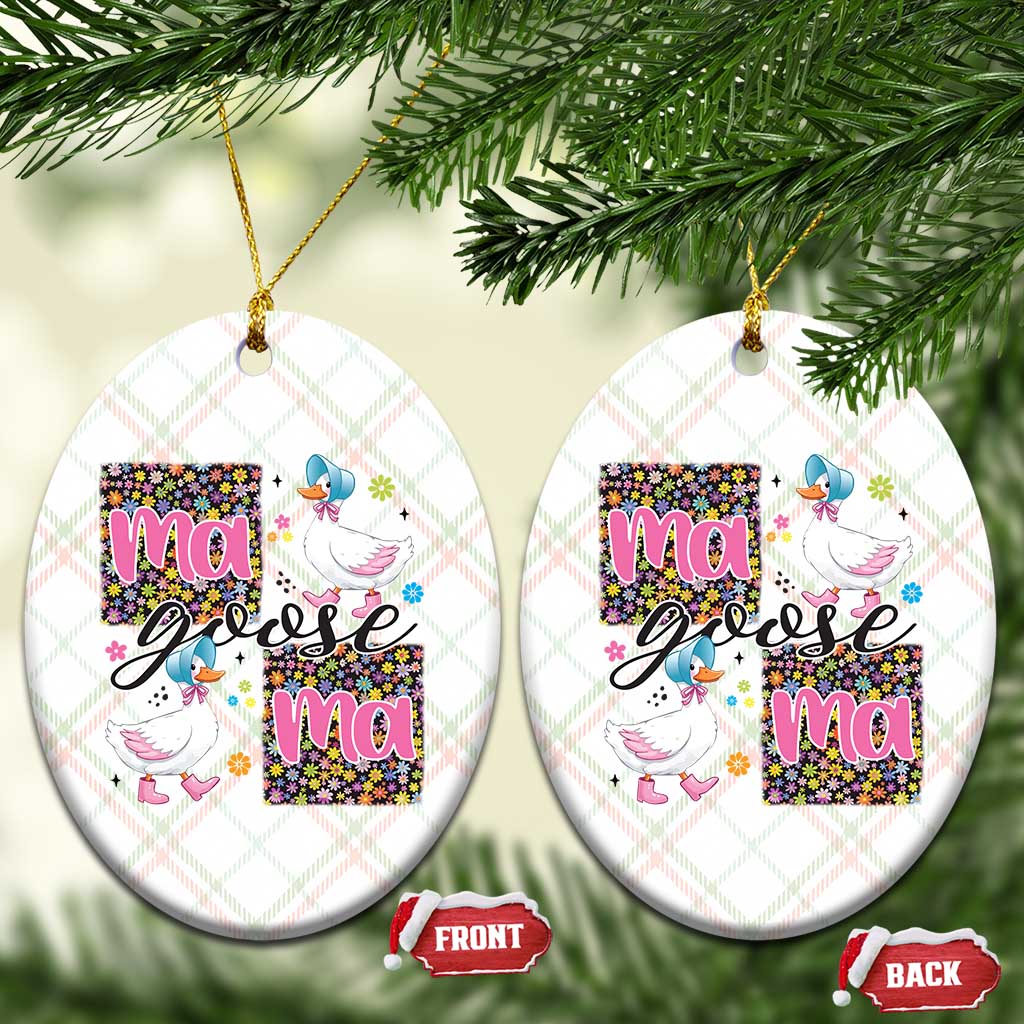 Floral Mama Goose Ceramic Ornament Coquette Vintage Aesthetic Geese Mom Mothers Day - Wonder Print Shop