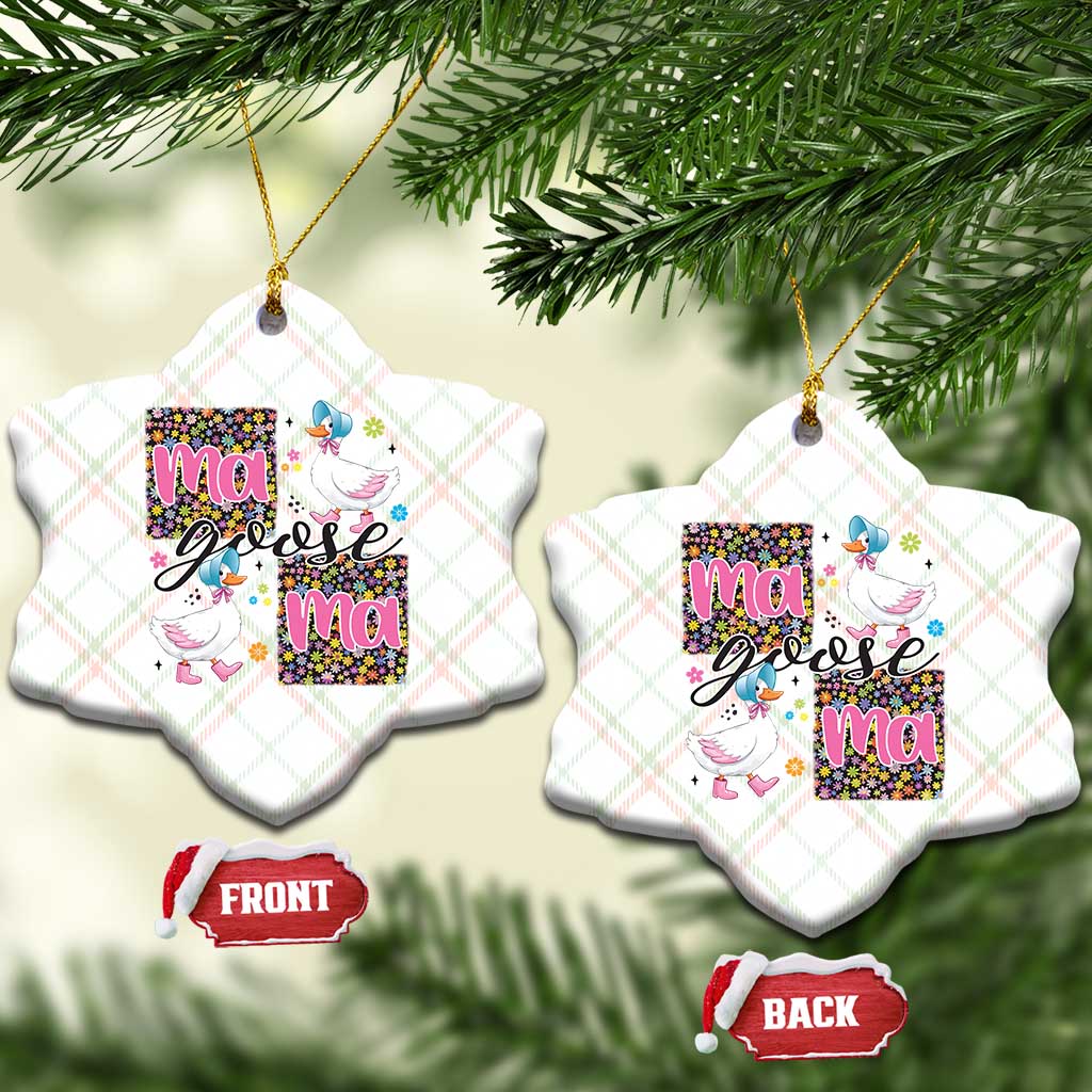 Floral Mama Goose Ceramic Ornament Coquette Vintage Aesthetic Geese Mom Mothers Day - Wonder Print Shop