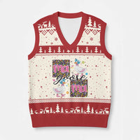 Floral Mama Goose V-Neck Knit Sweater Vest Coquette Vintage Aesthetic Geese Mom Mothers Day - Wonder Print Shop