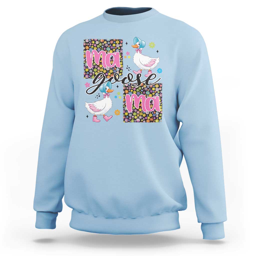 Floral Mama Goose Sweatshirt Coquette Vintage Aesthetic Geese Mom Mothers Day