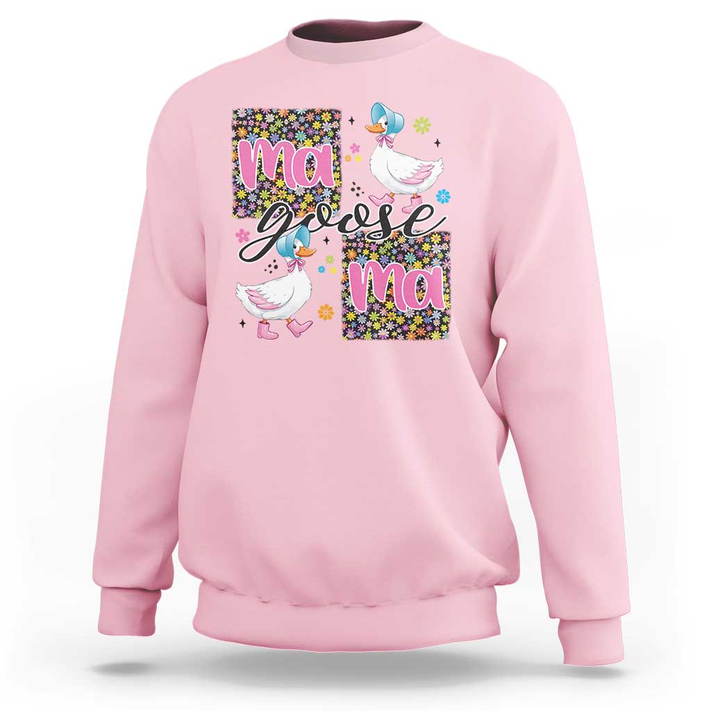 Floral Mama Goose Sweatshirt Coquette Vintage Aesthetic Geese Mom Mothers Day