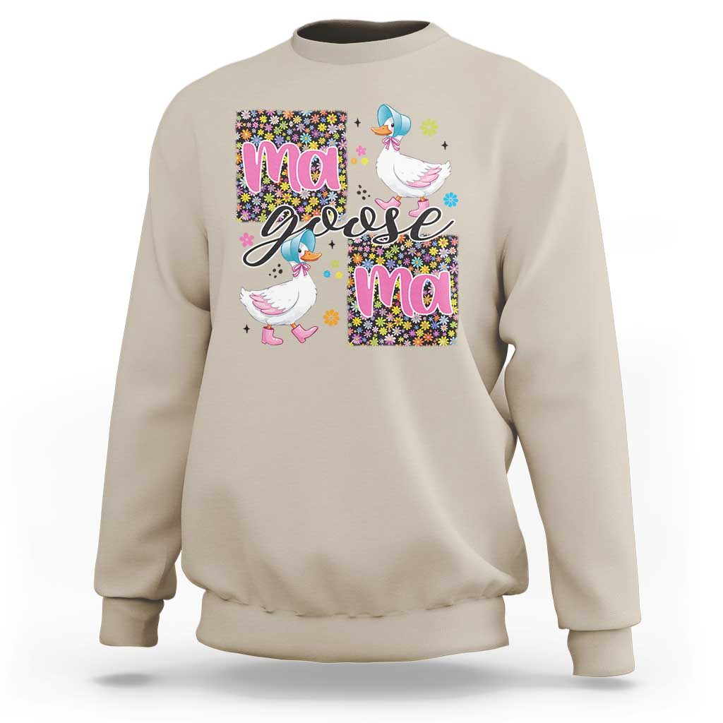 Floral Mama Goose Sweatshirt Coquette Vintage Aesthetic Geese Mom Mothers Day
