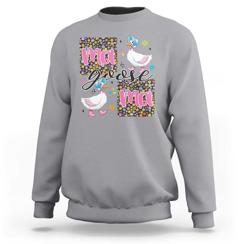 Floral Mama Goose Sweatshirt Coquette Vintage Aesthetic Geese Mom Mothers Day