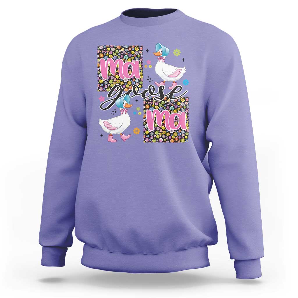 Floral Mama Goose Sweatshirt Coquette Vintage Aesthetic Geese Mom Mothers Day