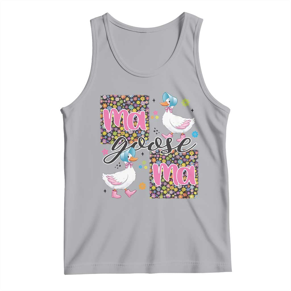 Floral Mama Goose Tank Top Coquette Vintage Aesthetic Geese Mom Mothers Day