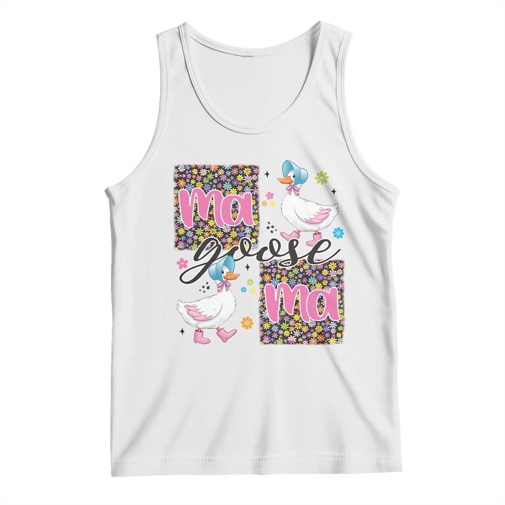 Floral Mama Goose Tank Top Coquette Vintage Aesthetic Geese Mom Mothers Day