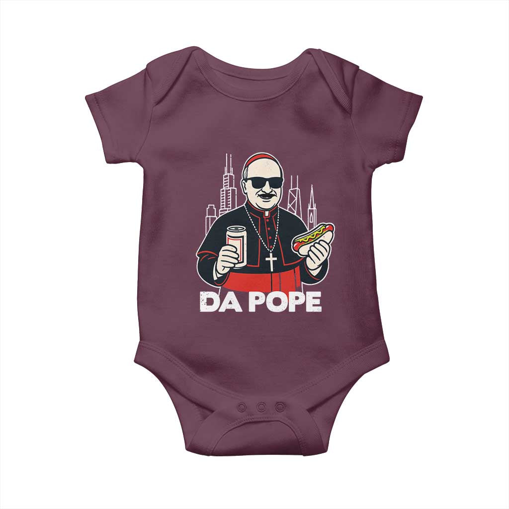 Funny Da Pope Chicago Hot Dog Baby Onesie 267th Pope Leo XIV
