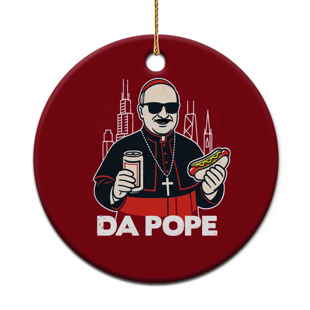 Funny Da Pope Chicago Hot Dog Ceramic Ornament 267th Pope Leo XIV - Wonder Print Shop