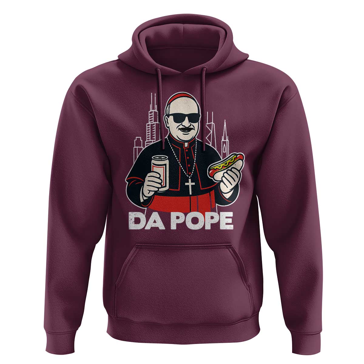 Funny Da Pope Chicago Hot Dog Hoodie 267th Pope Leo XIV