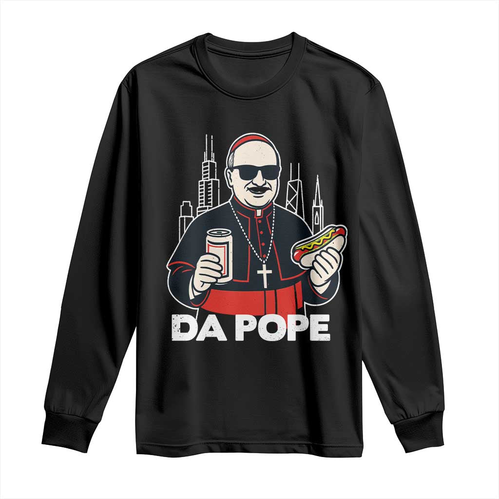 Funny Da Pope Chicago Hot Dog Long Sleeve Shirt 267th Pope Leo XIV
