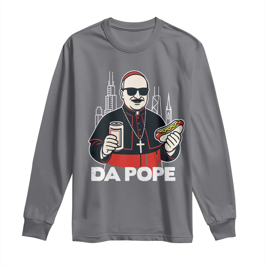 Funny Da Pope Chicago Hot Dog Long Sleeve Shirt 267th Pope Leo XIV