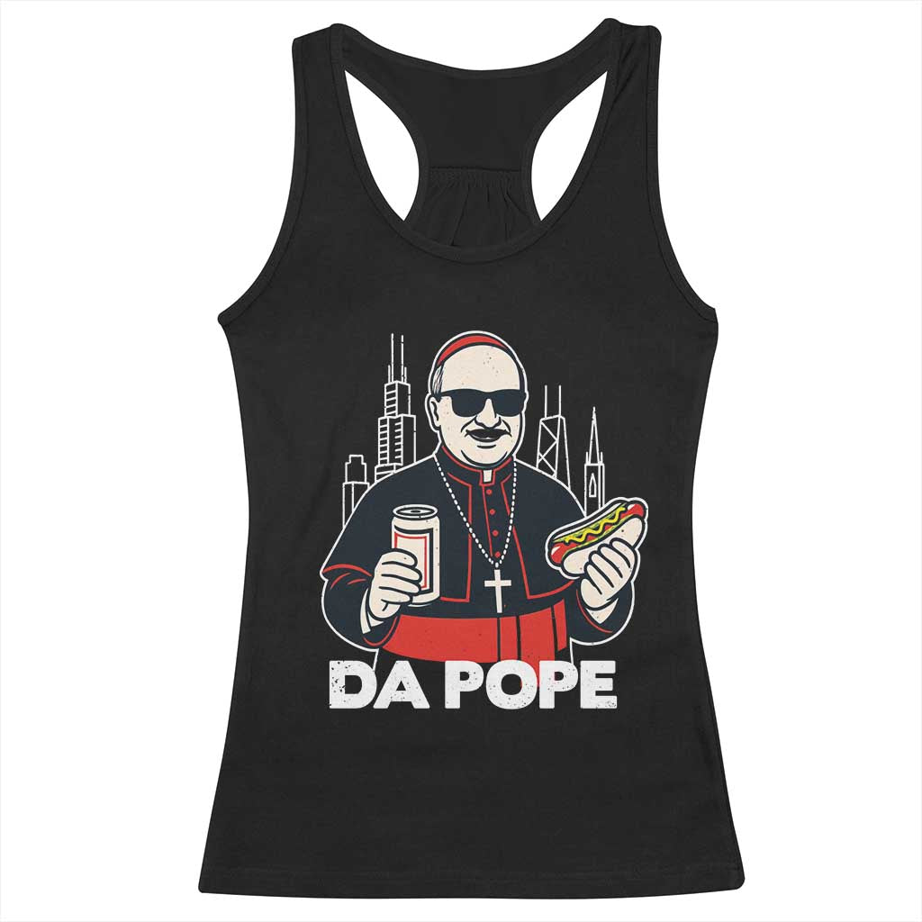 Funny Da Pope Chicago Hot Dog Racerback Tank Top 267th Pope Leo XIV