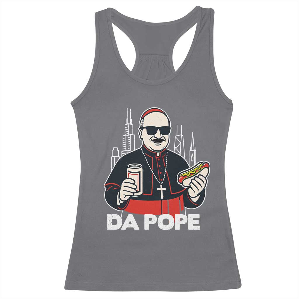 Funny Da Pope Chicago Hot Dog Racerback Tank Top 267th Pope Leo XIV