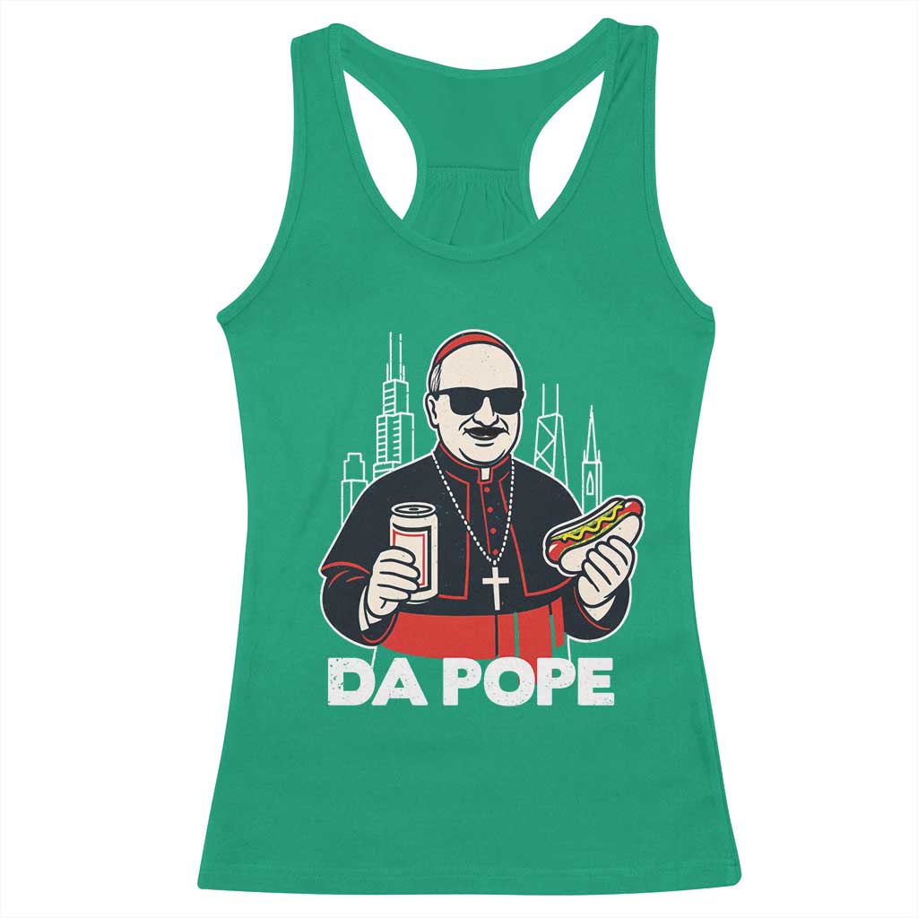 Funny Da Pope Chicago Hot Dog Racerback Tank Top 267th Pope Leo XIV