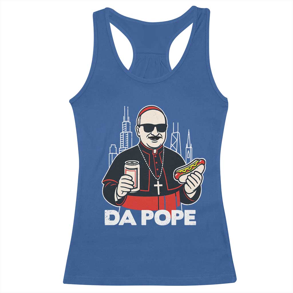 Funny Da Pope Chicago Hot Dog Racerback Tank Top 267th Pope Leo XIV