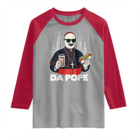 Funny Da Pope Chicago Hot Dog Raglan Shirt 267th Pope Leo XIV