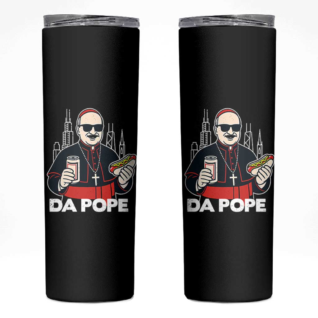 Funny Da Pope Chicago Hot Dog Skinny Tumbler 267th Pope Leo XIV