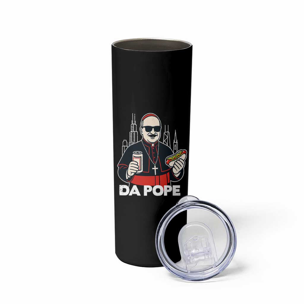 Funny Da Pope Chicago Hot Dog Skinny Tumbler 267th Pope Leo XIV