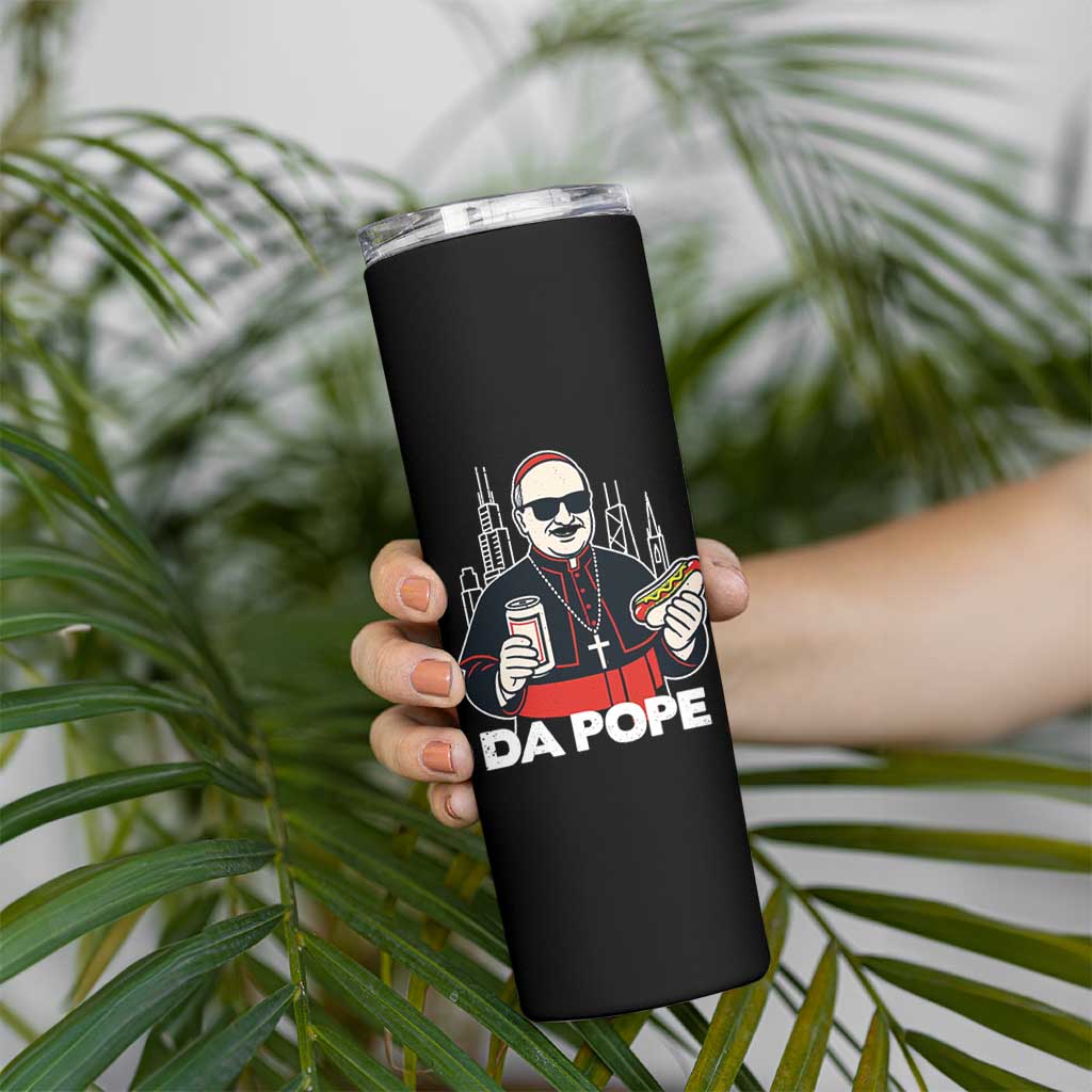 Funny Da Pope Chicago Hot Dog Skinny Tumbler 267th Pope Leo XIV