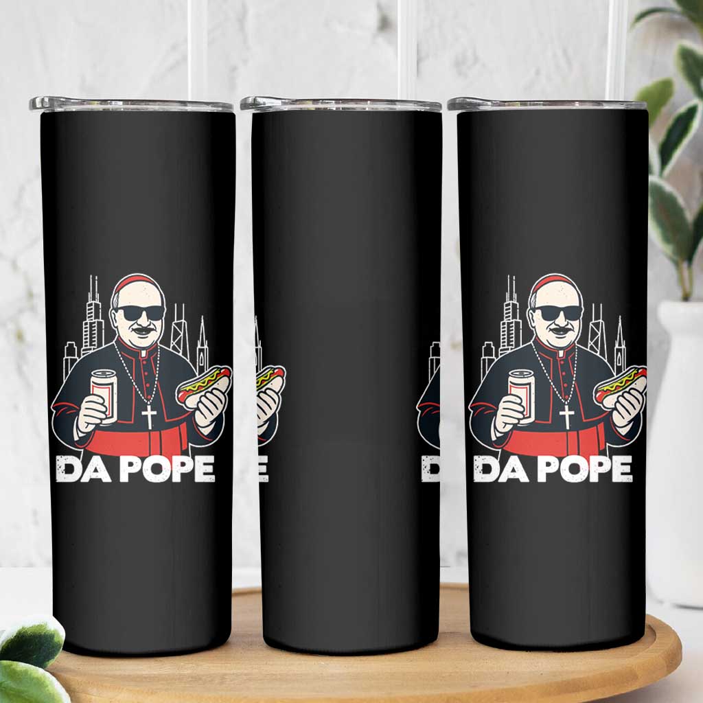 Funny Da Pope Chicago Hot Dog Skinny Tumbler 267th Pope Leo XIV