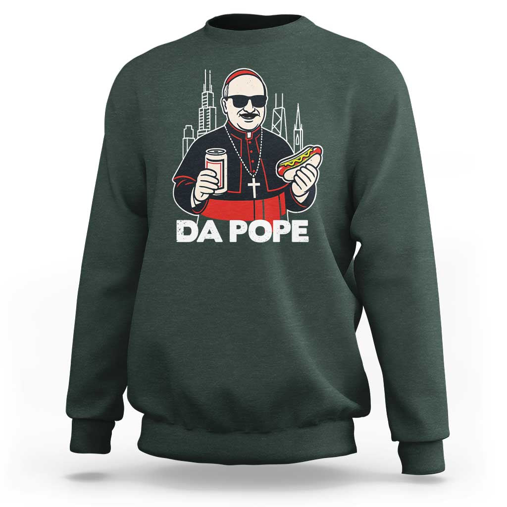 Funny Da Pope Chicago Hot Dog Sweatshirt 267th Pope Leo XIV