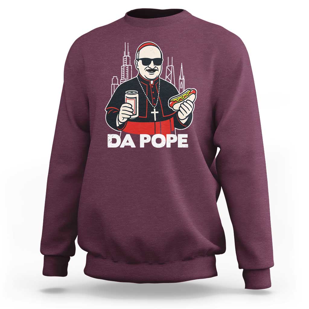 Funny Da Pope Chicago Hot Dog Sweatshirt 267th Pope Leo XIV