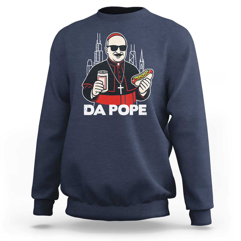 Funny Da Pope Chicago Hot Dog Sweatshirt 267th Pope Leo XIV