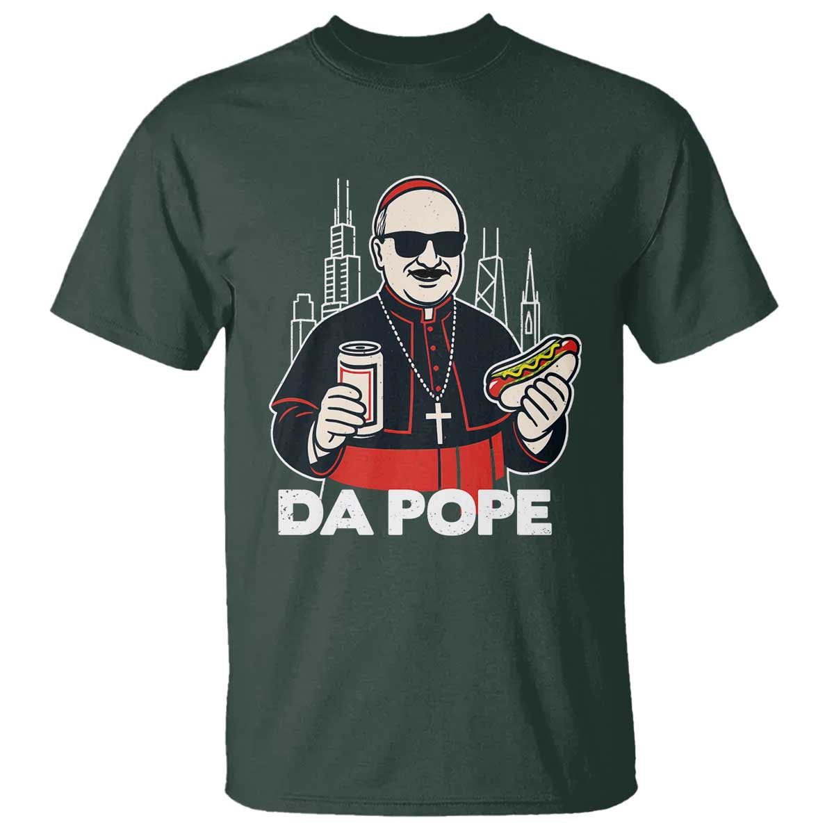 Funny Da Pope Chicago Hot Dog T Shirt 267th Pope Leo XIV