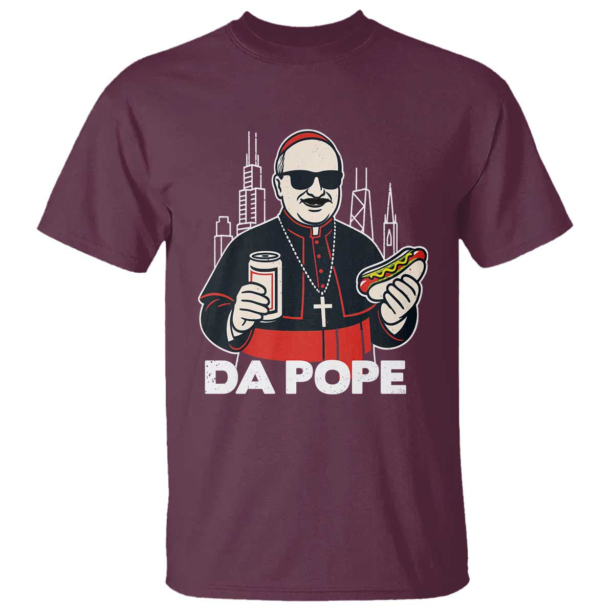 Funny Da Pope Chicago Hot Dog T Shirt 267th Pope Leo XIV