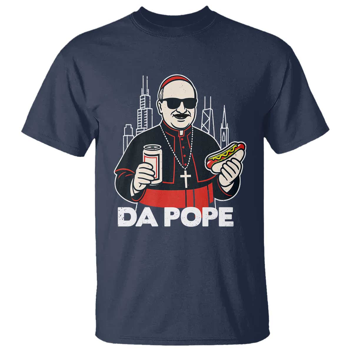 Funny Da Pope Chicago Hot Dog T Shirt 267th Pope Leo XIV