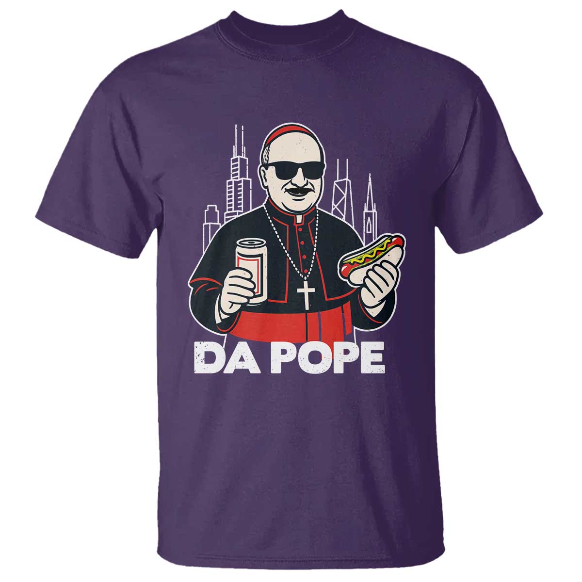 Funny Da Pope Chicago Hot Dog T Shirt 267th Pope Leo XIV