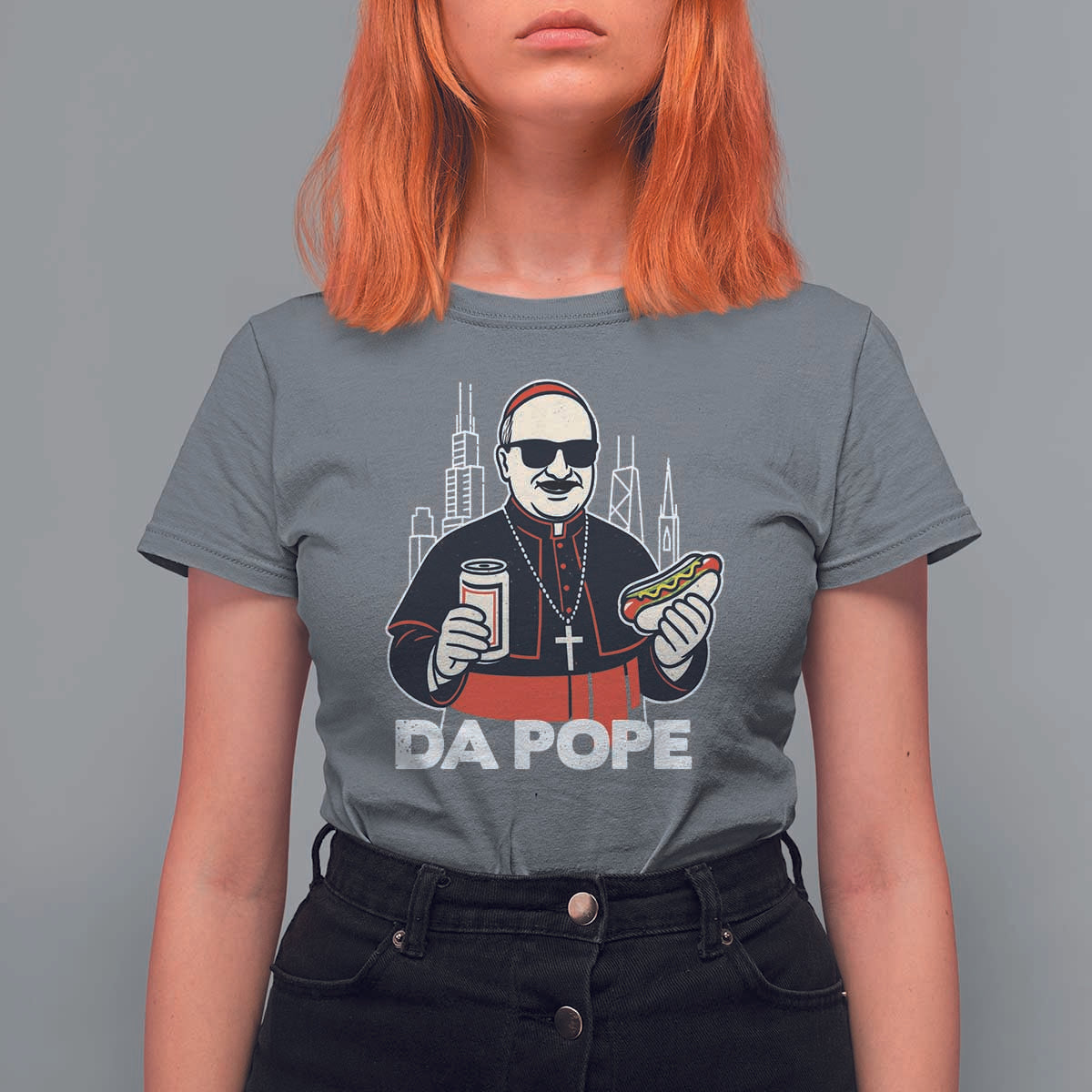 Funny Da Pope Chicago Hot Dog T Shirt For Women 267th Pope Leo XIV