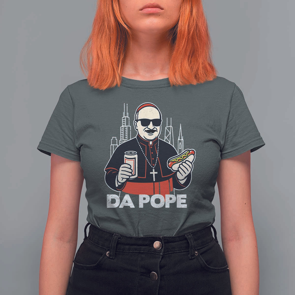 Funny Da Pope Chicago Hot Dog T Shirt For Women 267th Pope Leo XIV