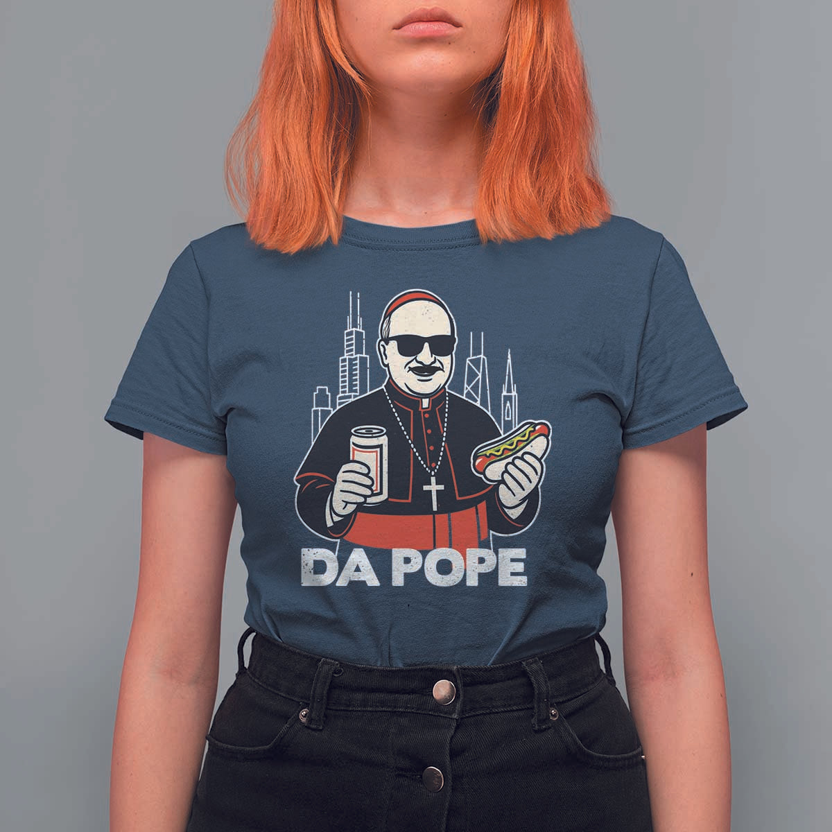 Funny Da Pope Chicago Hot Dog T Shirt For Women 267th Pope Leo XIV