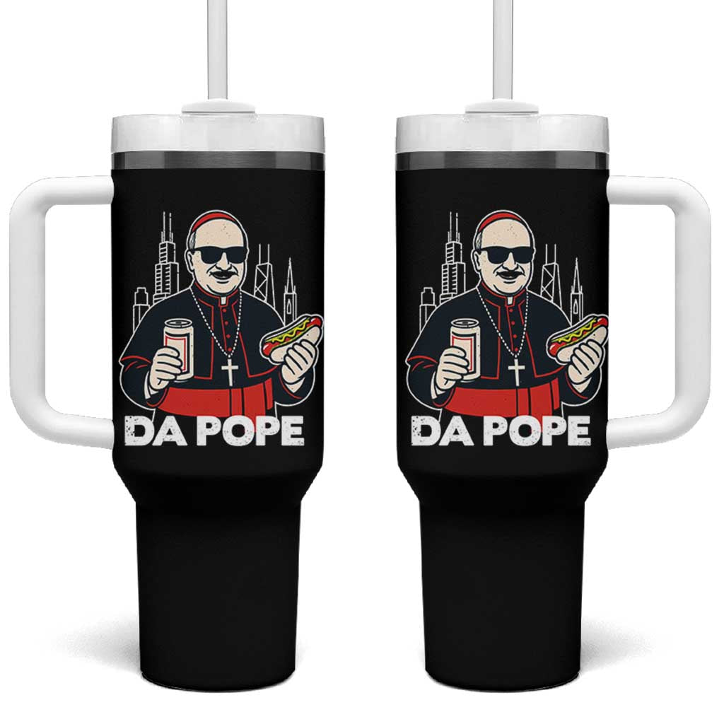 Funny Da Pope Chicago Hot Dog Tumbler With Handle 267th Pope Leo XIV