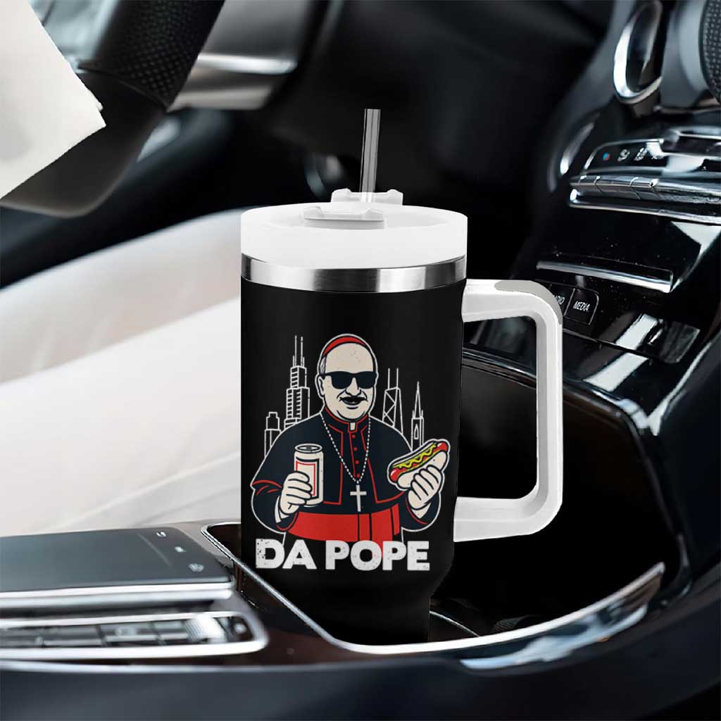 Funny Da Pope Chicago Hot Dog Tumbler With Handle 267th Pope Leo XIV