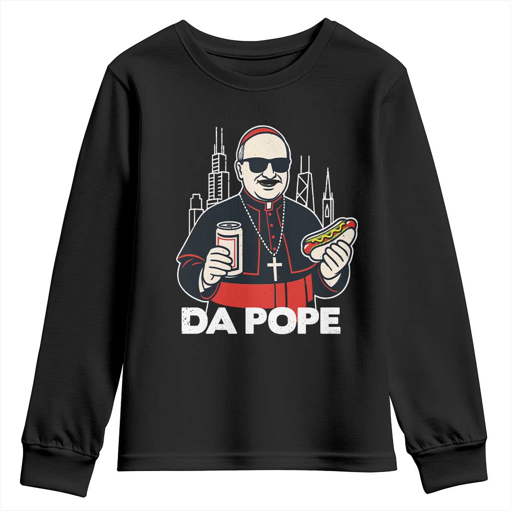Funny Da Pope Chicago Hot Dog Youth Sweatshirt 267th Pope Leo XIV