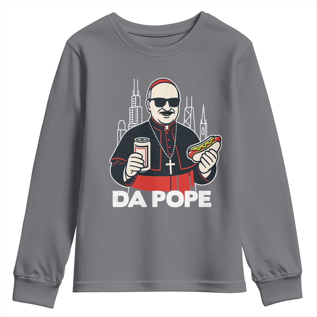 Funny Da Pope Chicago Hot Dog Youth Sweatshirt 267th Pope Leo XIV