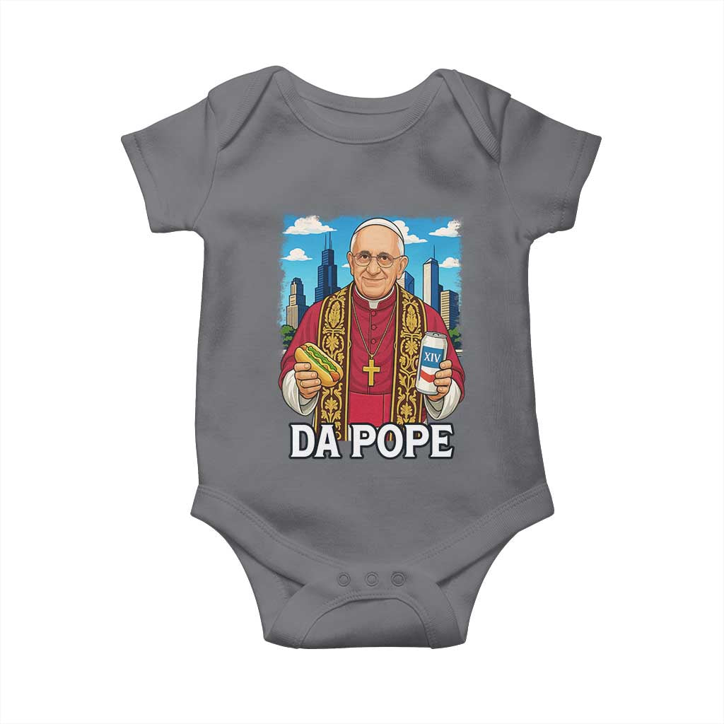 Funny Da Pope Leo XIV Baby Onesie 267th Pope Chicago Hot Dog and Beer