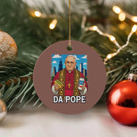 Funny Da Pope Leo XIV Ceramic Ornament 267th Pope Chicago Hot Dog and Beer - Wonder Print Shop