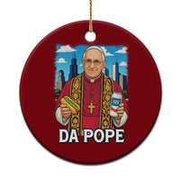 Funny Da Pope Leo XIV Ceramic Ornament 267th Pope Chicago Hot Dog and Beer - Wonder Print Shop