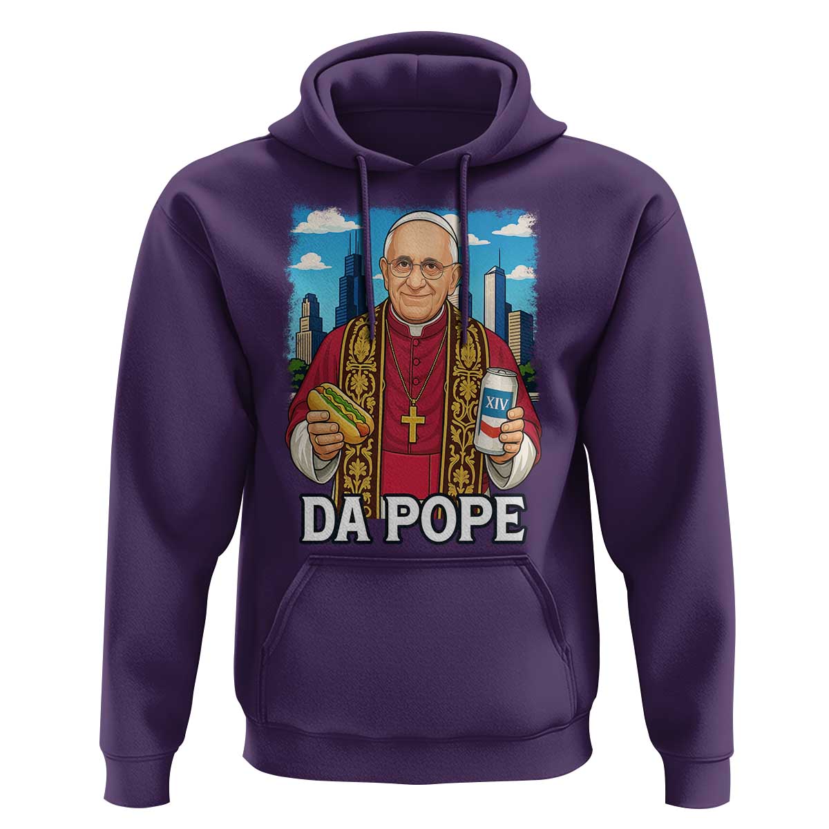Funny Da Pope Leo XIV Hoodie 267th Pope Chicago Hot Dog and Beer