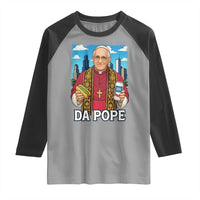 Funny Da Pope Leo XIV Raglan Shirt 267th Pope Chicago Hot Dog and Beer