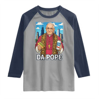 Funny Da Pope Leo XIV Raglan Shirt 267th Pope Chicago Hot Dog and Beer
