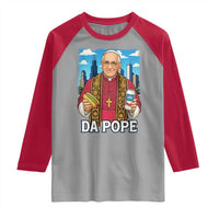 Funny Da Pope Leo XIV Raglan Shirt 267th Pope Chicago Hot Dog and Beer